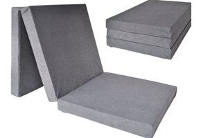 Guest Mattress - Gray - Camping Mattress - Travel Mattress - Foldable Mattress - 195 x 60 x 10