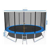 Trampoline - 404 cm - with net & ladder - up to 150 kg