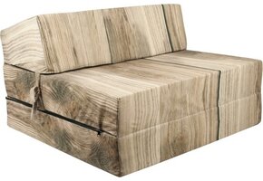 Gästsängsmadrass trä motiv - hopfällbar madrass - 200x90x15 cm - campingmadrass