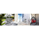 Hængestol - æggestol - grå med sort stativ - op til 125 kg