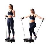 Fitness vibration plate - vibrating trainer - multifunctional - black
