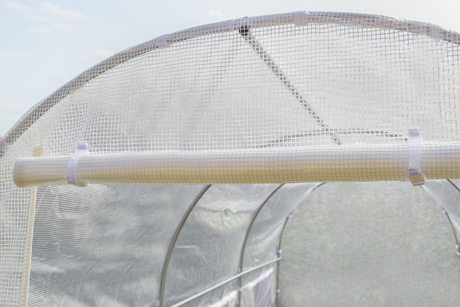 Greenhouse 3x2x2 meters - white - with 6 mosquito net windows - 6m2