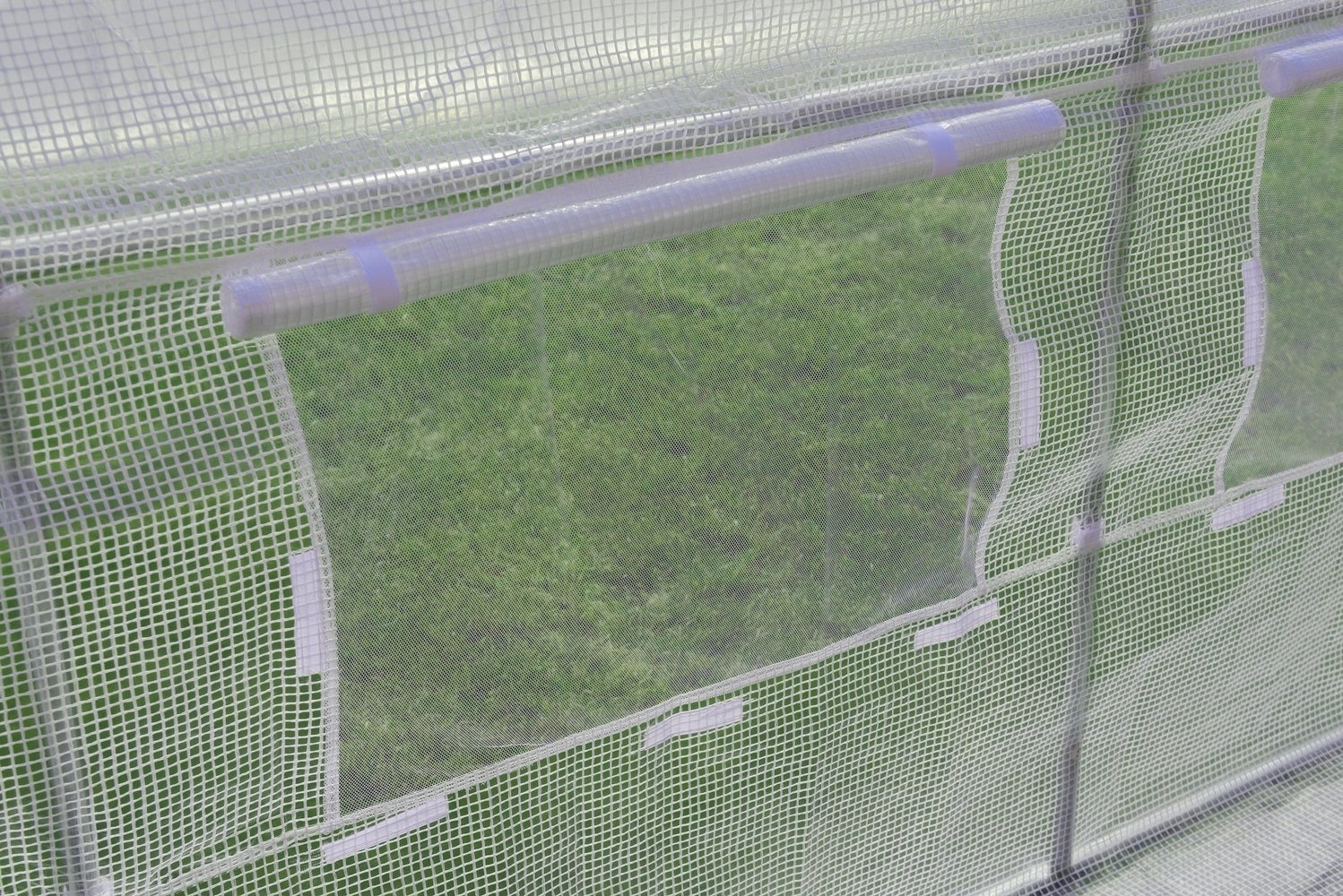 Trädgårdsväxthus 3x2x2 meter - vitt - med 6 myggnätfönster - 6m2