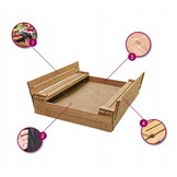 Sandbox trä 160x160 - hopfällbart lock till sittbänk - dubbelimpregnerad brun