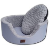 Lyxig hundkorg XXL - 90 x 30 cm - tvättbart överdrag - grå - hundbädd hundsoffa hundkorg hundbädd