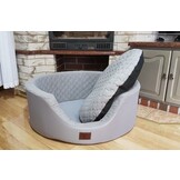 Luksus hundeseng XXL - 90 x 30 cm - vaskbart betræk - grå - hundesofa hundepude hundeseng