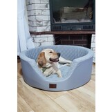 Luksus hundeseng XXL - 90 x 30 cm - vaskbart betræk - grå - hundesofa hundepude hundeseng