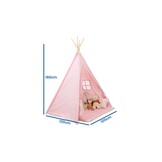 Tipi tält - lektält med golvplatta och kuddar - rosa