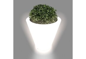 Illuminated flower pot - 50 x 50 x 60 cm - white