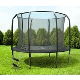 Trampolin - 244 cm - med net og stige - op til 50 kg - sort