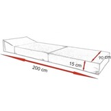 Foldbar madras - Vaskbart betræk - 200cm x 90cm x 15cm - Økologisk