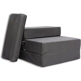 Guest mattress with pillow - 70cm x 200cm x 15cm - Foldable - Grey