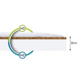 Våningssäng för barn, vit - med dubbla madrasser - 190 x 80 cm