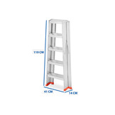 Ladder - household ladder - stepladder - double-sided - 2x 5 steps