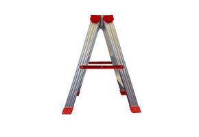 Household step ladder - 2x 3 steps - aluminium - 62 cm high