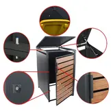 Containerram - 1 container - 68x80x116cm - antracit trä