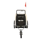 Child bike trailer - buggy - 2-seater - shock absorber - black white