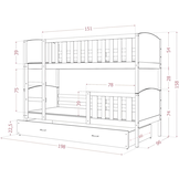Bunk bed-child-200x90cm-white-including mattresses