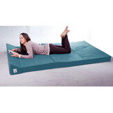 Foldable mattress with pillow - Washable cover - 200cm x 120cm x 10cm - Petrol