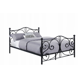 Metalsengestel med lamelbunde - 140x200 - sort med krystal