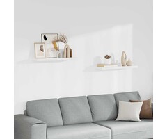 Étagères murales flottantes lot de 2 MDF Blanc 80x23.5x3.8 cm