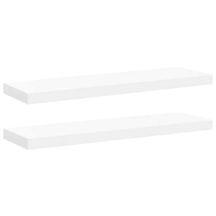 Étagères murales flottantes lot de 2 MDF Blanc 80x23.5x3.8 cm