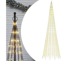 Arbre de Noël LED pour mât de drapeau, 1534 LED blanc chaud, 500 cm - Article Outlet