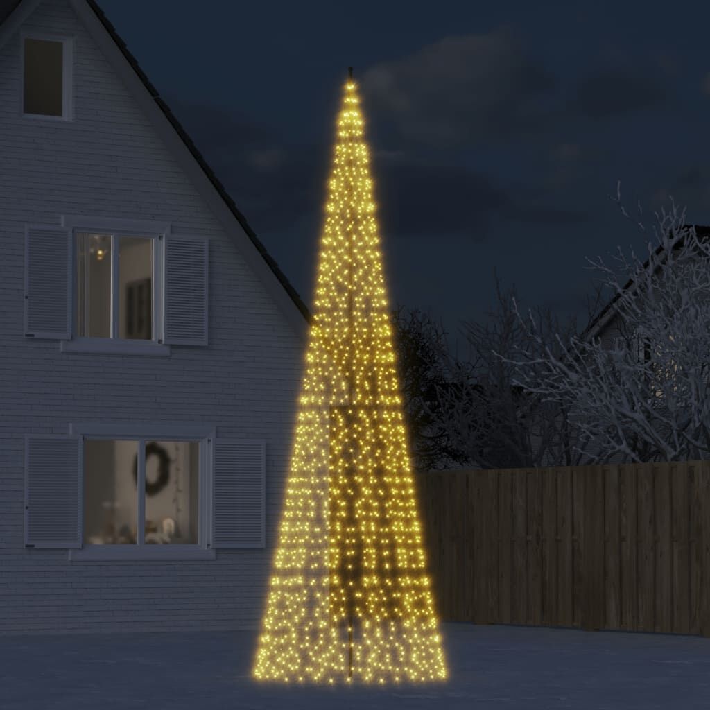 Arbre de Noël LED mât de drapeau 500 cm, 1534 LED blanc chaud - Jusqu'à 35% de réduction