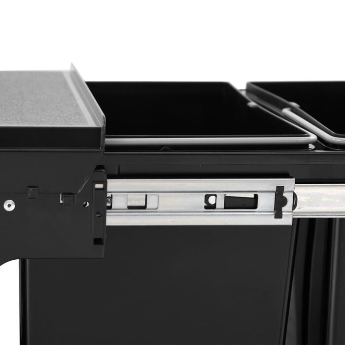 Poubelle Intégrée Soft-Close 48L Noir | Outlet jusqu'à -30%