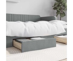 Tables de chevet 2 pcs, Bois d'ingénierie & Tissu, Gris clair