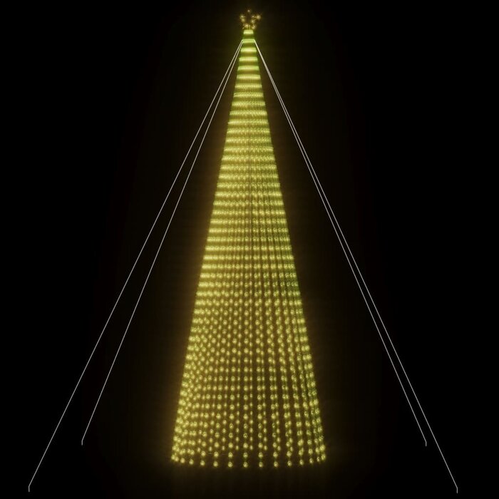 Sapin de Noël LED VidaXL 500 cm Blanc Chaud - 1544 LEDs, pour extérieur et intérieur