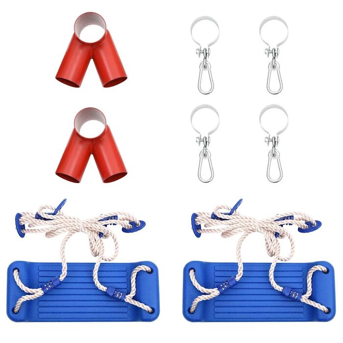 Lot de 2 sièges de balançoire en polyéthylène bleu 38x16 cm