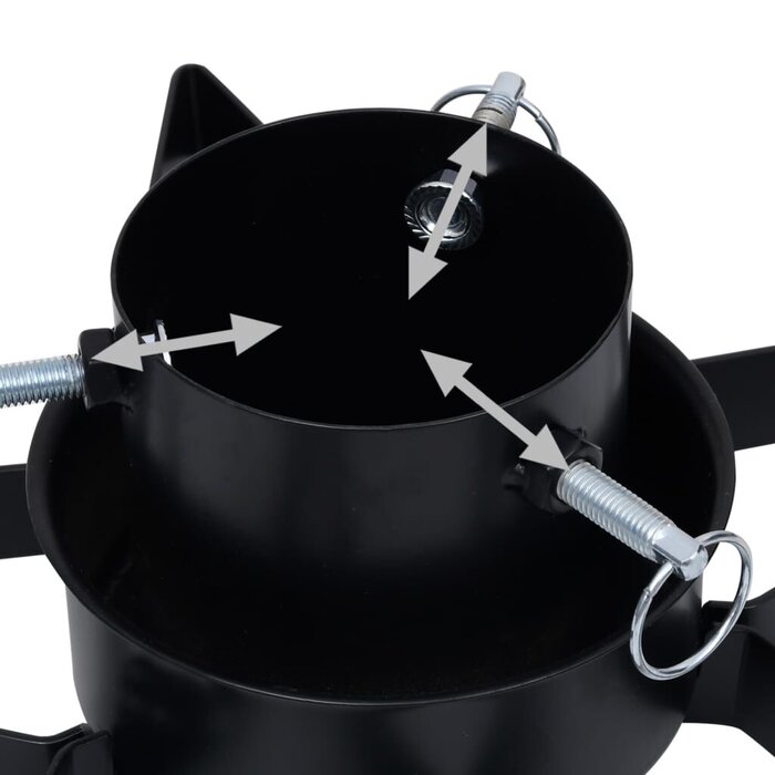 Pied de sapin de Noël en métal noir 47x47x13,5 cm