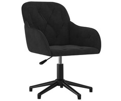 Chaise de bureau pivotante velours noir élégante - Jusqu'à -35% !