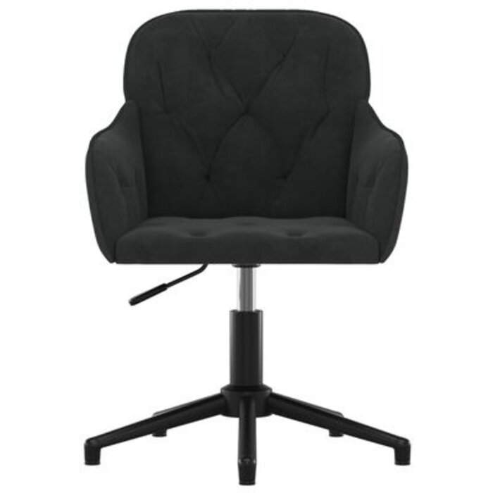 Chaise de bureau pivotante velours noir élégante - Jusqu'à -35% !