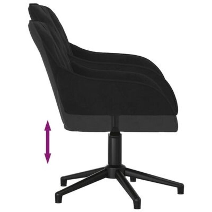 Chaise de bureau pivotante velours noir élégante - Jusqu'à -35% !