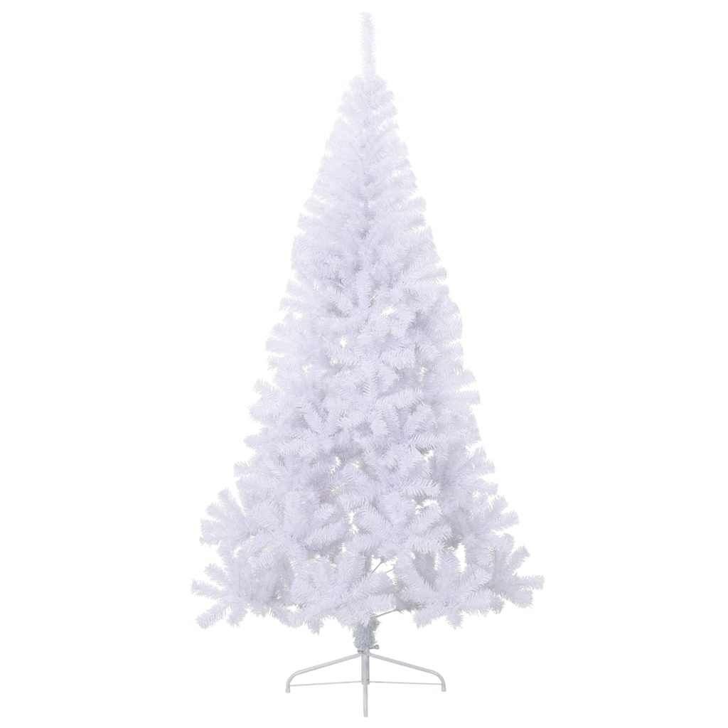 Sapin de Noël Artificiel Demi-tronc Blanc 180cm PVC - Jusqu'à 35% de réduc !