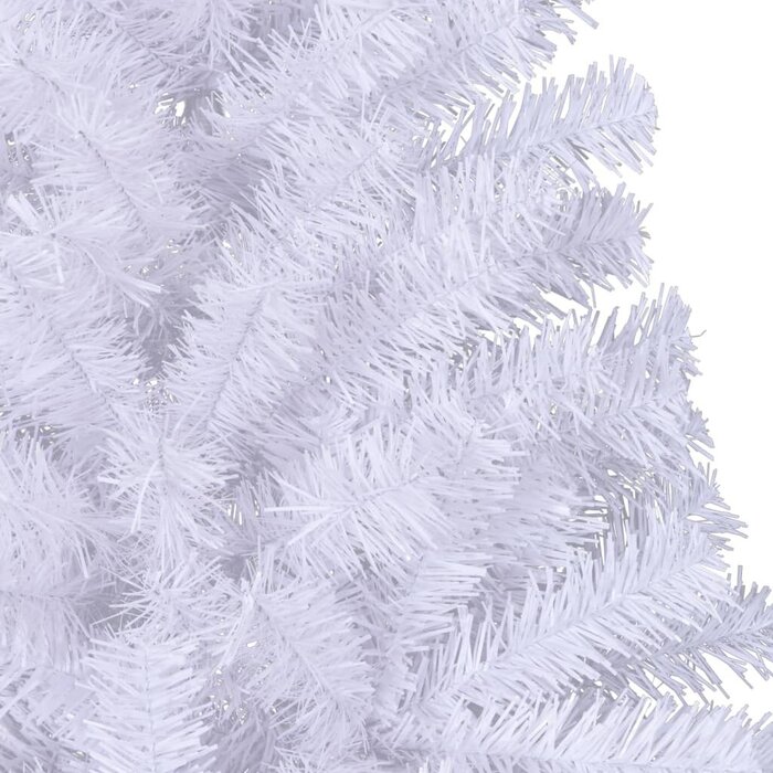 Sapin de Noël Artificiel Demi-tronc 180 cm PVC Blanc avec Support