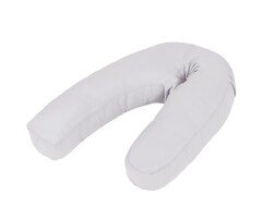 Coussin de grossesse J, 54x(36-43) cm, gris, microfibre, rembourrage coton PP