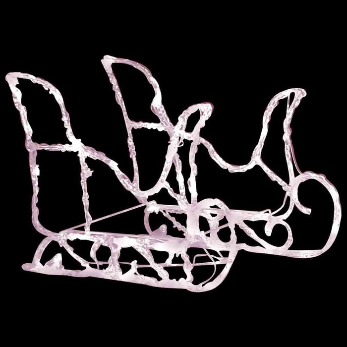 Lot de 2 rennes de Noël et traîneau lumineux LED blanc chaud, acrylique 130cm