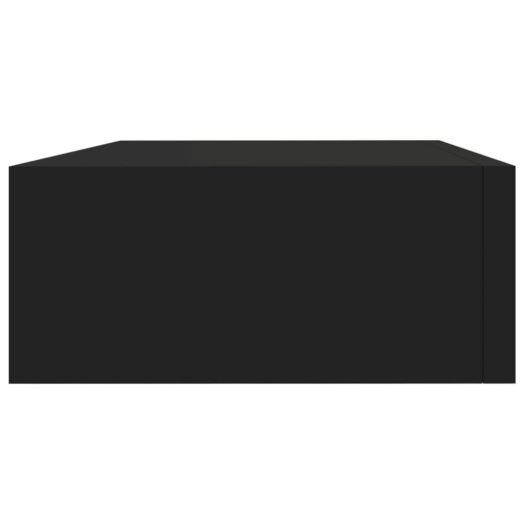 Étagère murale noire 40cm avec tiroir MDF - Jusqu'à 35% de réduction