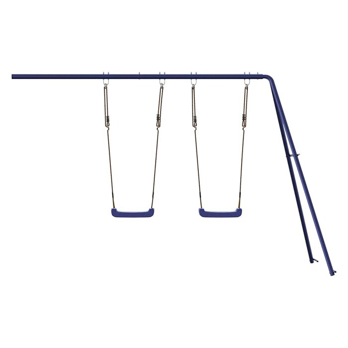 Toboggan et balançoires en polypropylène bleu, 259x160x162 cm, pour aire de jeux extérieure