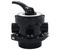 Vanne 4 voies pour filtre à sable, ABS noir, 38 mm (1,5 pouce)