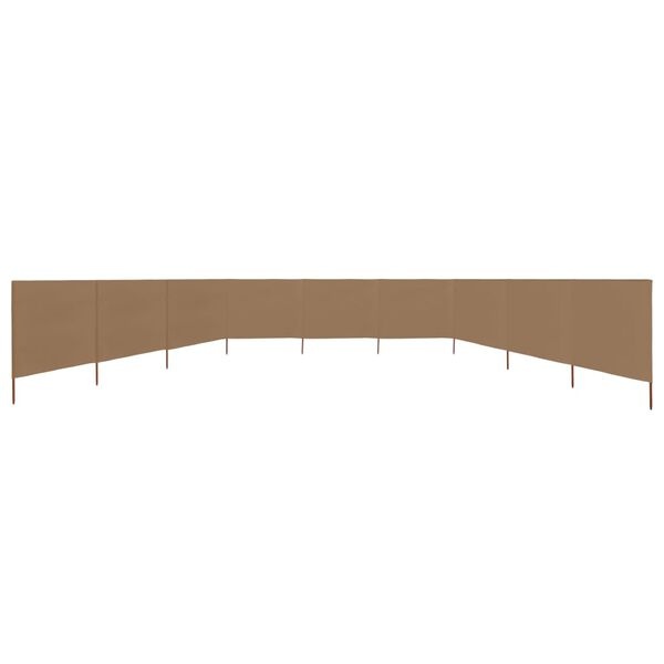 Pare-vent taupe 9 panneaux 1200x160cm - Offre Outlet jusqu'à -35% !