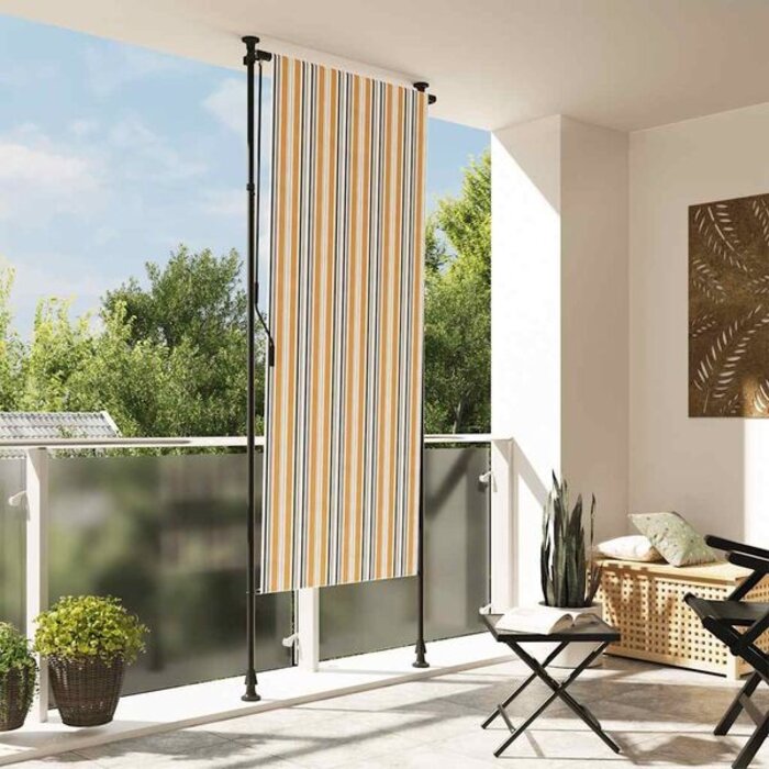 Store enrouleur extérieur 120x270 cm Jaune/Blanc | Jusqu'à -30% !