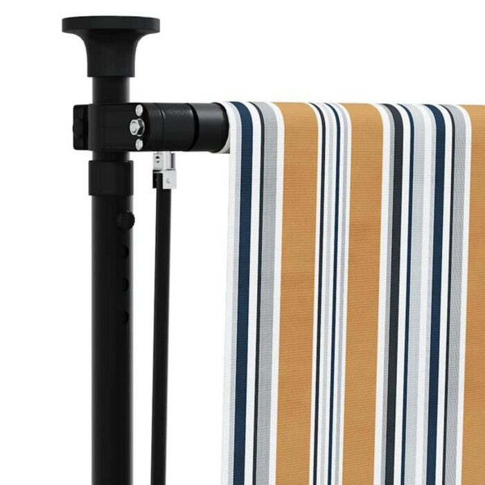 Store extérieur enrouleur 120x270 cm Tissu & Acier Jaune/Blanc