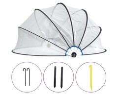 Couverture de piscine 500x250 cm en PVC transparent avec structure en fibre de verre