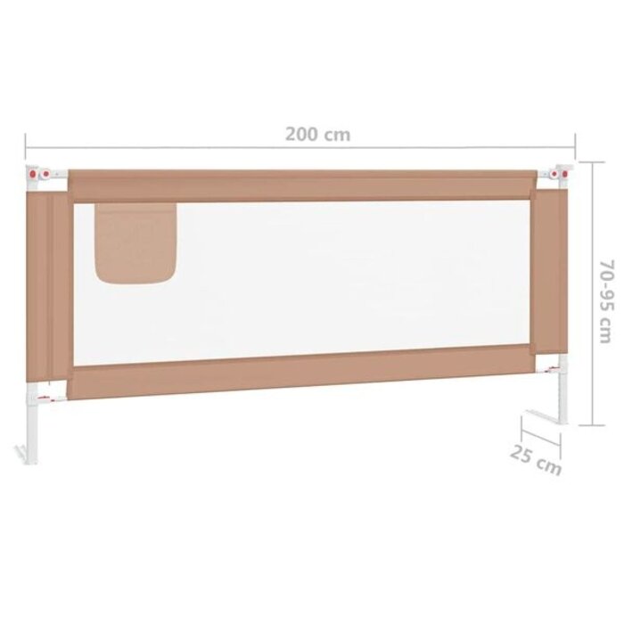 Barrière de lit enfant Taupe 200x25 cm - Jusqu'à 35% de réduction