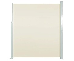 Pare-vue Rétractable de Jardin 140x500 cm Crème - Polyester, Acier