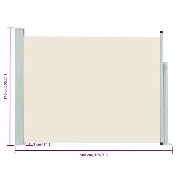 Pare-vue Rétractable de Jardin Crème 140x500 cm | Jusqu'à 35% de réduction